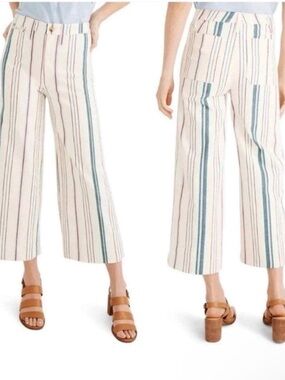 Madewell Emmett Stripe Wide Leg Crop Pants – “Veronica Stripe Dreamy Pink”